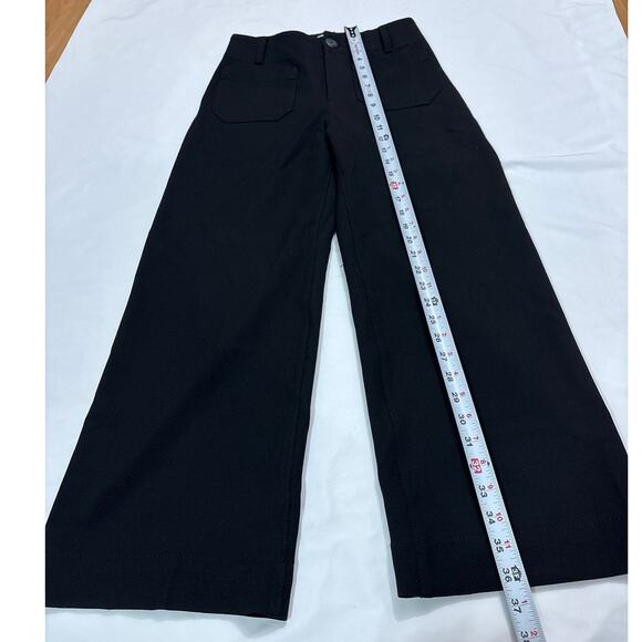 Maeve Anthropologie Colette High-Rise Crop Wide-Leg Pants Black Closet Staple - Picture 9 of 12